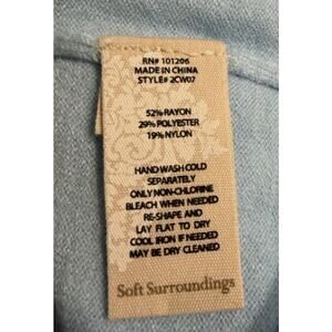 Soft Surroundings "String of Pearls" Powder Blue Sweater PXS